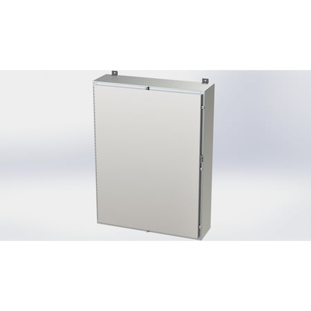 Saginaw Control & Engineering Padlockable Hasp Electrical Enclosures, 48 in H, 10 in D, 36 in W, NEMA 4X, 304 Stainless Steel SCE-48H3610SSLP